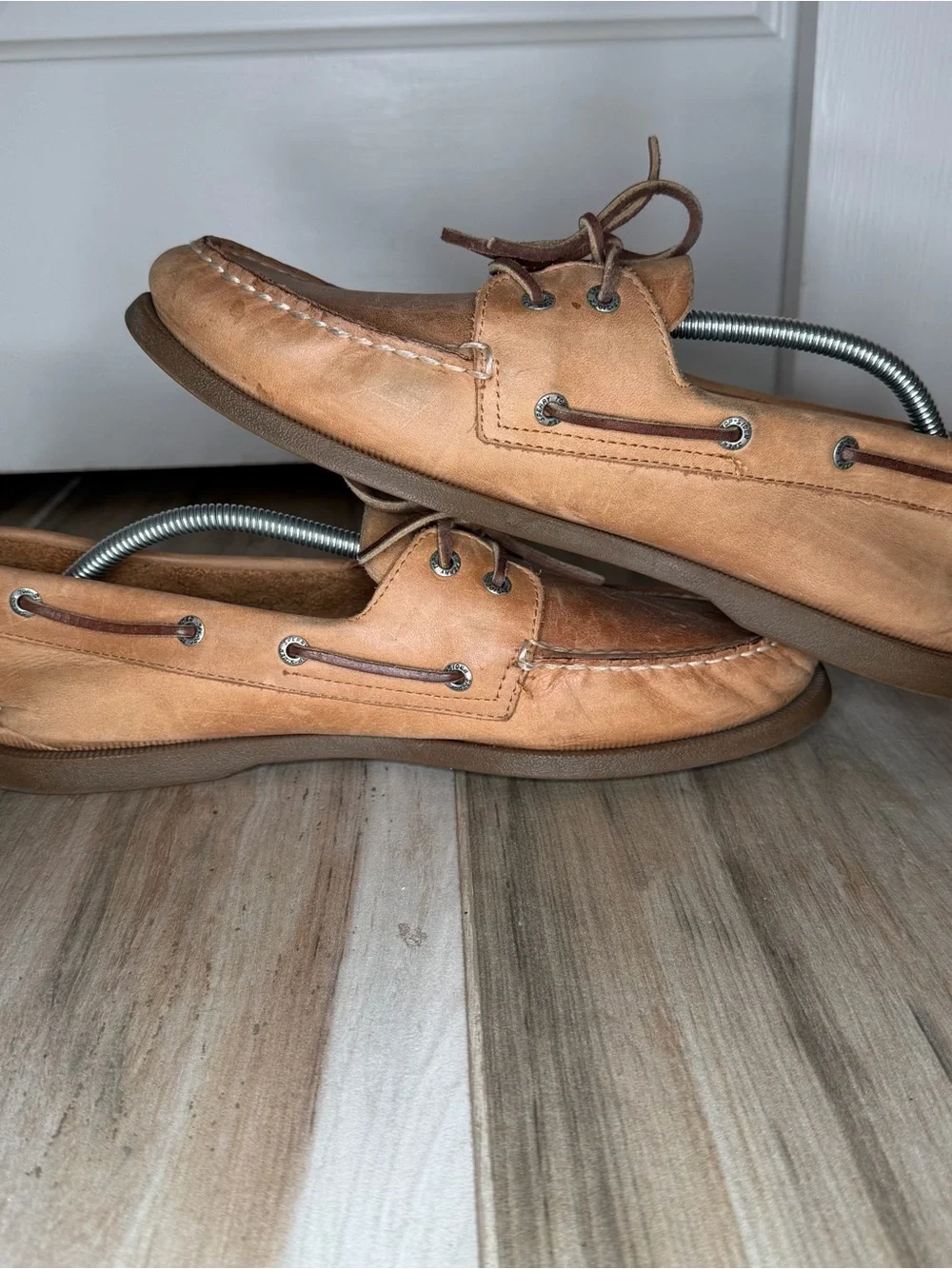 Sperry Top Sider Light Brown Leather 2-Eye Boat Shoes 0197640 Mens Sz 12